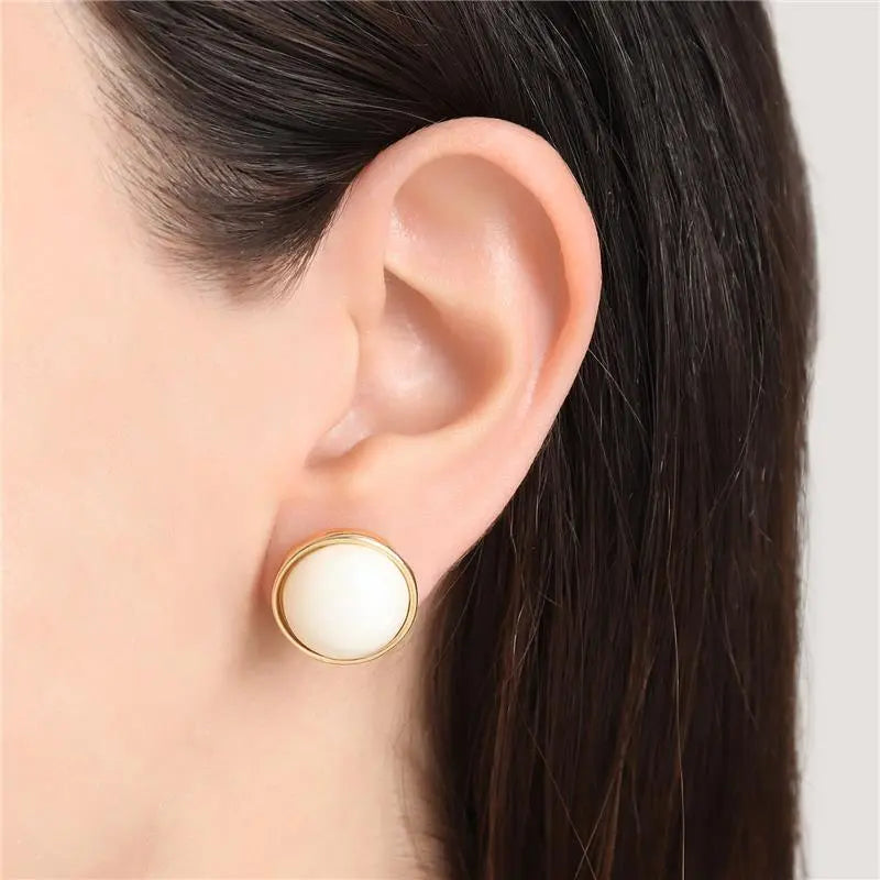 EARRINGS SHELL PEARL BUTTON