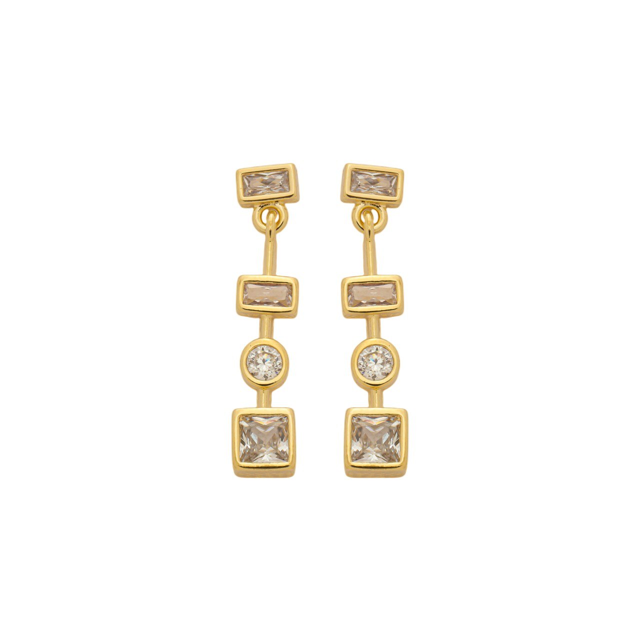 EARRING GEOMETRIC CUBIC ZIRCONIA