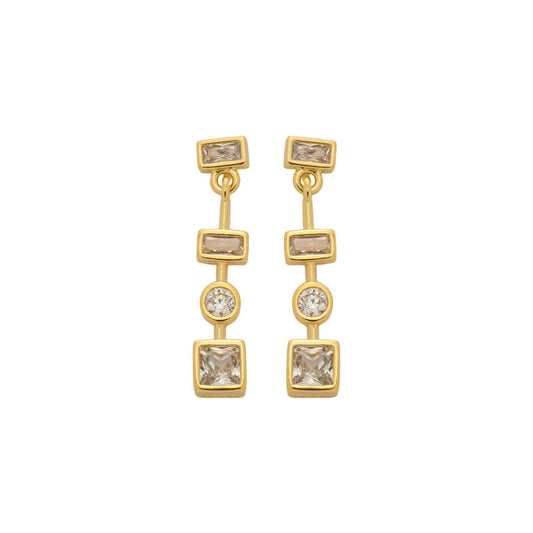 EARRING GEOMETRIC CUBIC ZIRCONIA
