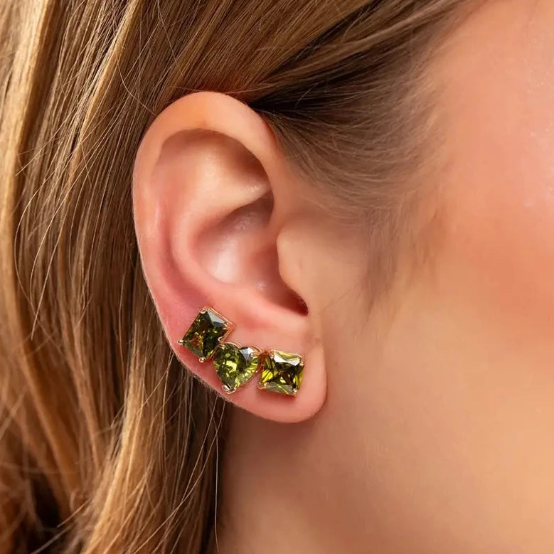 EARRING STUDS TRIO SHAPES