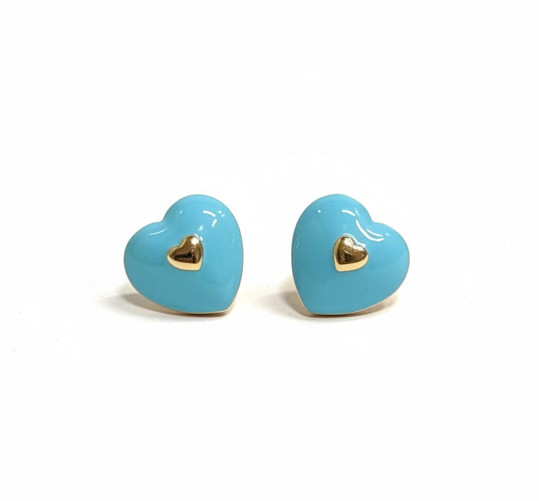 EARRINGS COLORFUL ENAMEL HEART