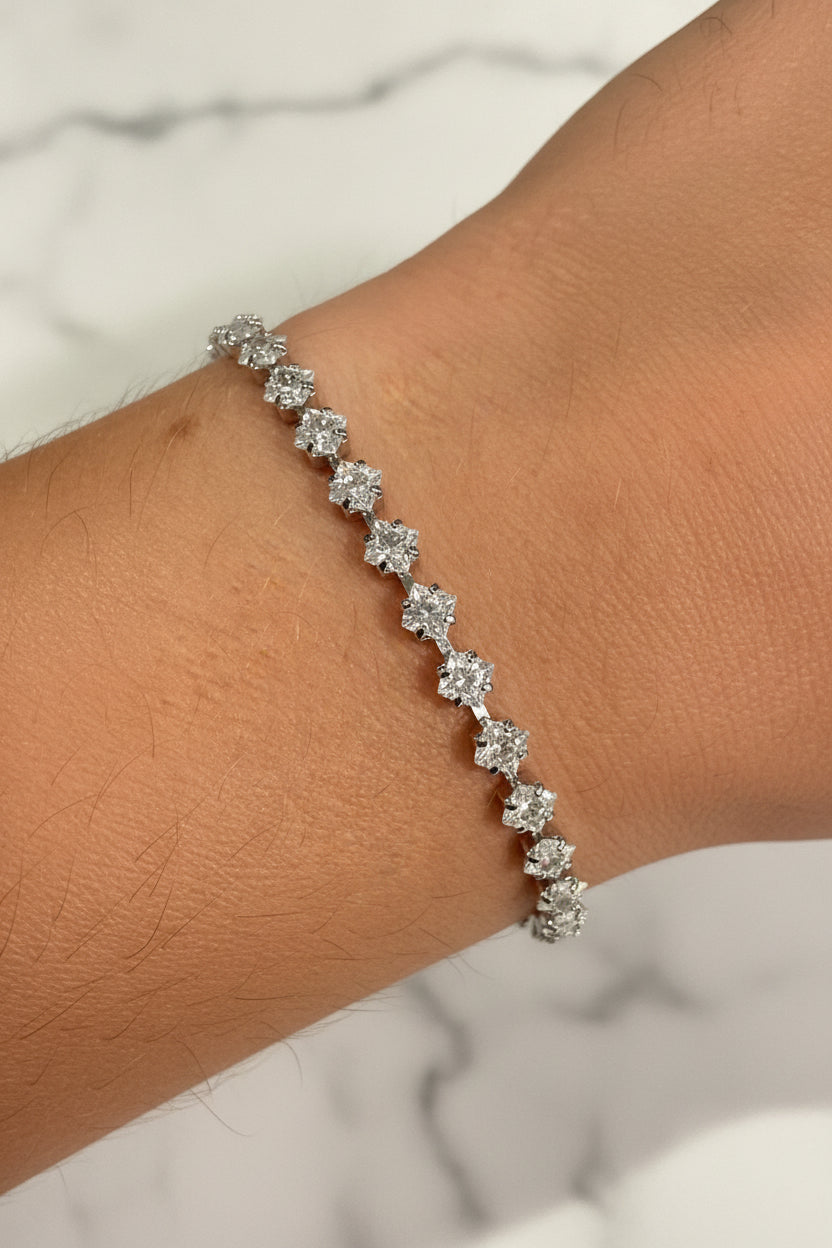 BRACELET RIVIERA LOZENGE CUBIC ZIRCONIA 2MM