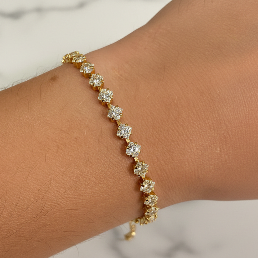 BRACELET RIVIERA LOZENGE CUBIC ZIRCONIA 2MM