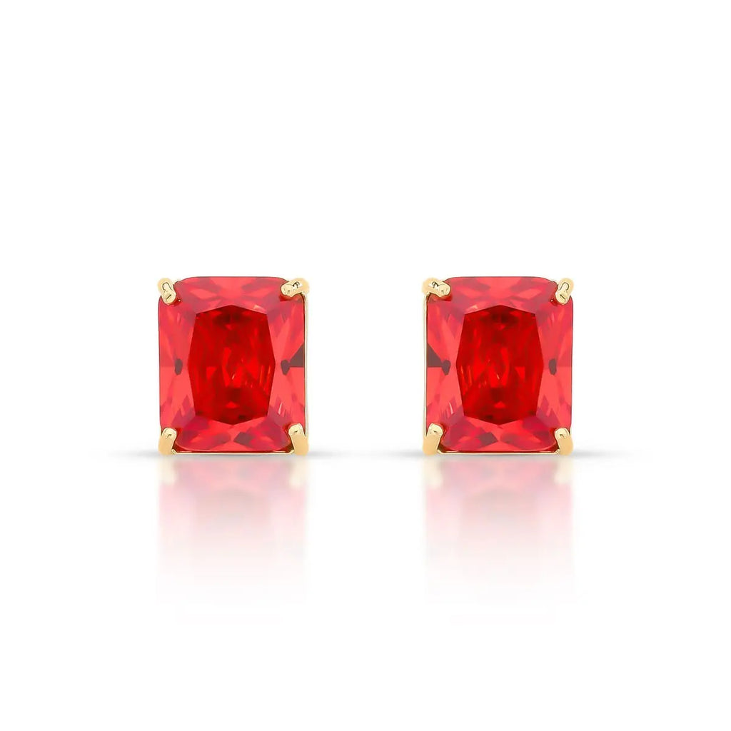 EARRING STUDS DELUXE RECTANGLE CRYSTAL
