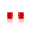 EARRING STUDS DELUXE RECTANGLE CRYSTAL