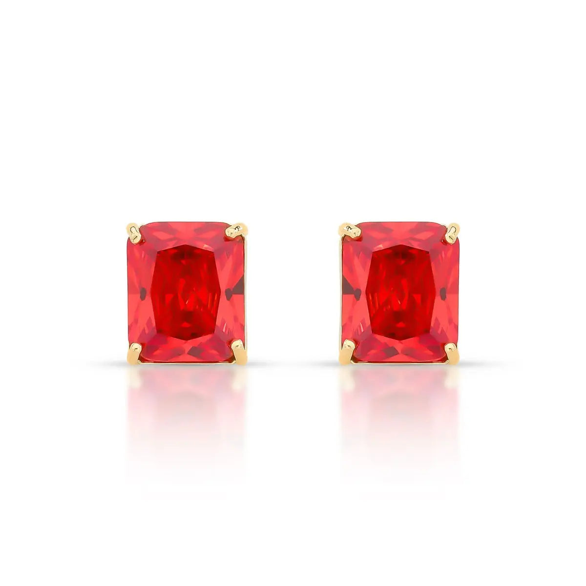 EARRING STUDS DELUXE RECTANGLE CRYSTAL
