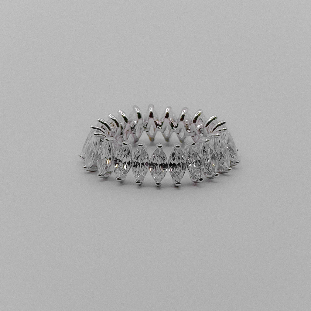 RING BAND MALLEABLE NAVETTE CUBIC ZIRCONIA