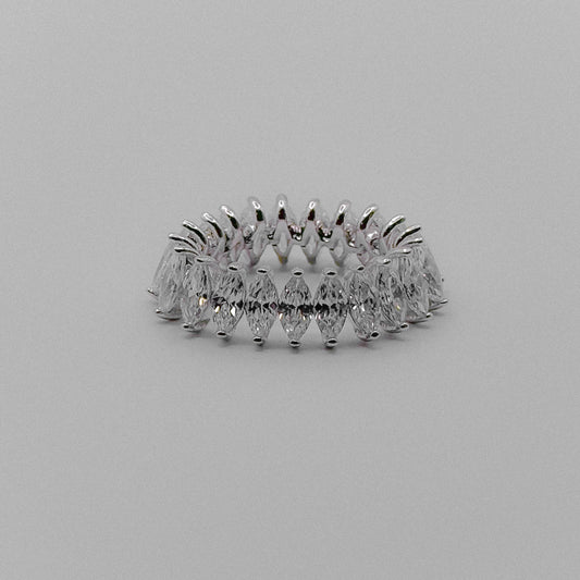 RING BAND MALLEABLE NAVETTE CUBIC ZIRCONIA