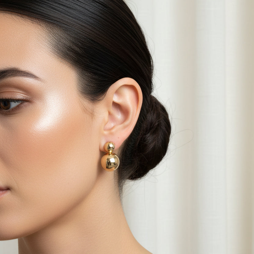 EARRINGS TWO SPHERES