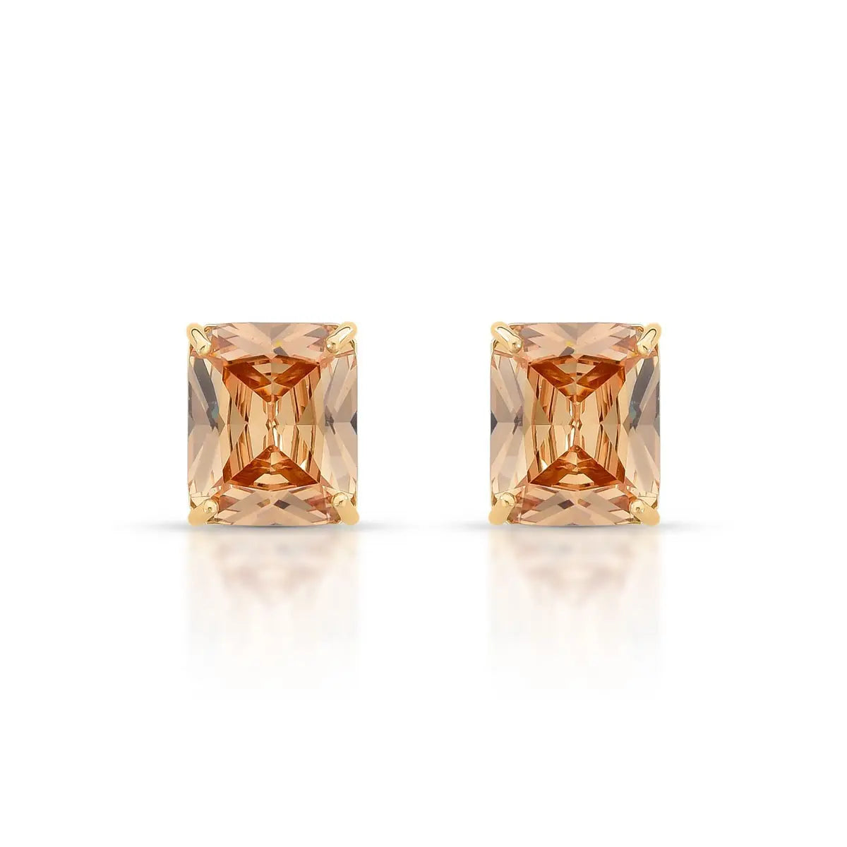 EARRING STUDS DELUXE RECTANGLE CRYSTAL