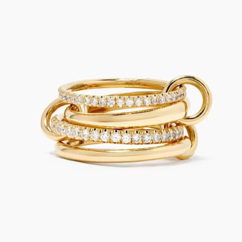 RING STACKABLE STERLING SILVER AND CUBIC ZIRCONIA