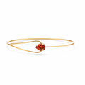 BRACELET WIRE BANGLE ORANGE APEROL CUBIC ZIRCONIA