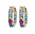 EARRING HUGGIE HOOPS COLORFUL CUBIC ZIRCONIA