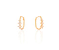 EARRING HOOPS WITH 3 CUBIC ZIRCON