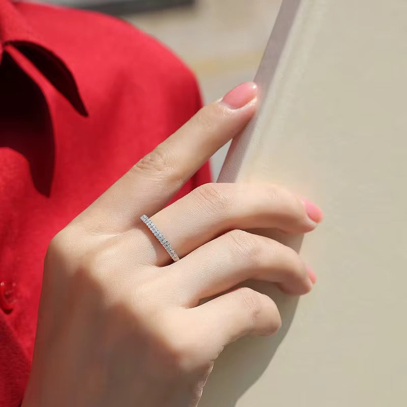 RING BAND MOISSANITES ADJUSTABLE SILVER925