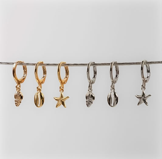 TRIO BRINCO DE ARGOLAS PRAIA