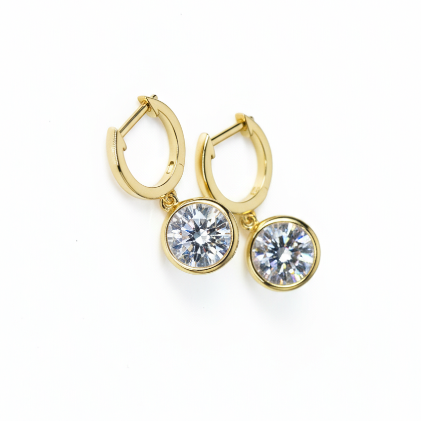 EARRING HOOP 1CT MOISSANITE PENDANT