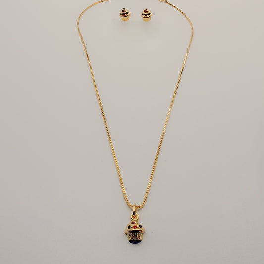NECKLACE+EARRINGS CUPCAKE FOR KIDS