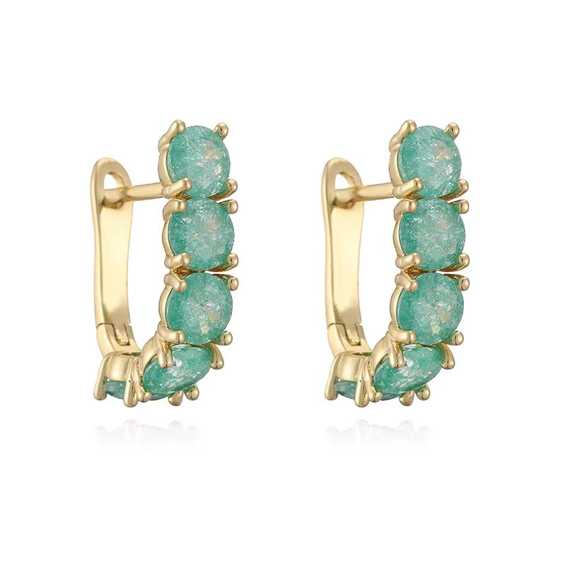EARRING HOOPS CANDY GLITTERY CUBIC ZIRCON