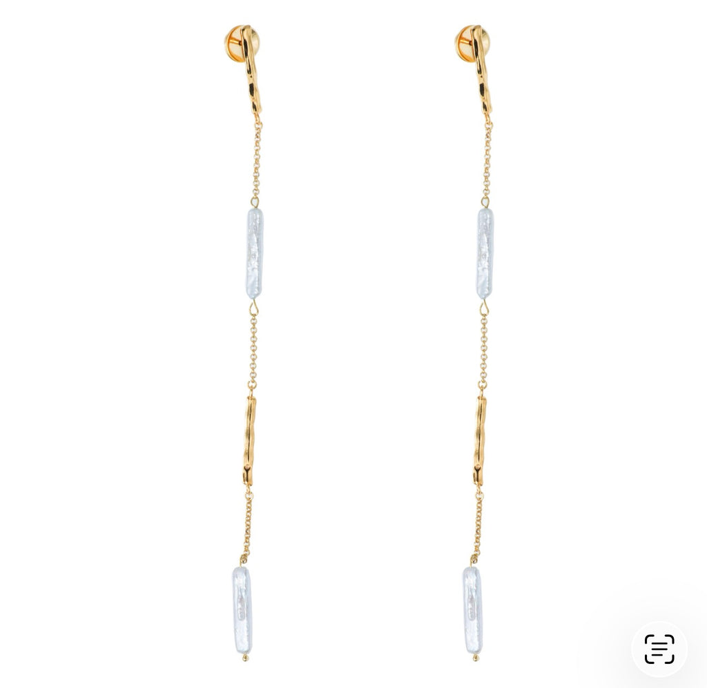 EARRINGS LONG WITH PEARLS BY MADENNA