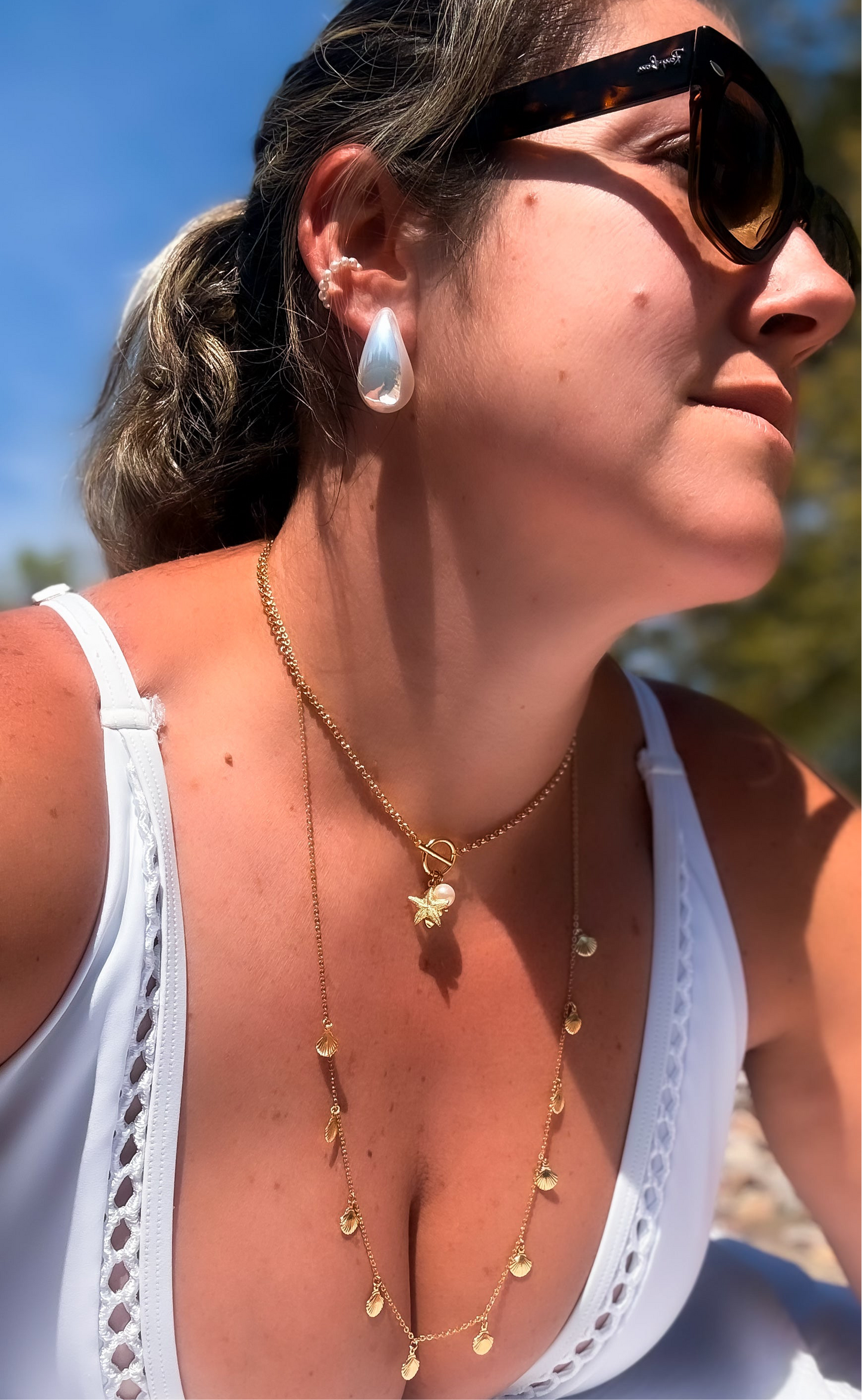NECKLACE BEACH ELEMENTS PEARL