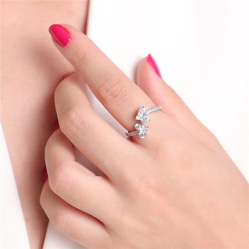 RING HEART CUBIC ZIRCON ADJUSTABLE