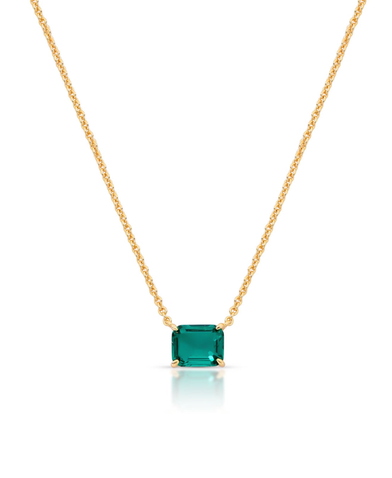 NECKLACE RECTANGLE CUBIC ZIRCONIA PENDANT
