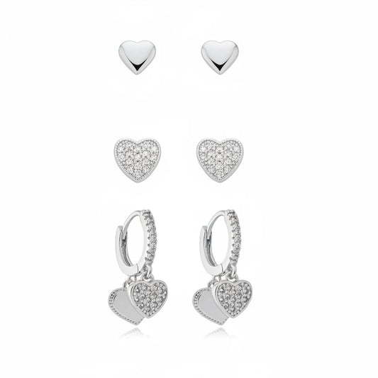 EARRING TRIO LOVE HEARTS