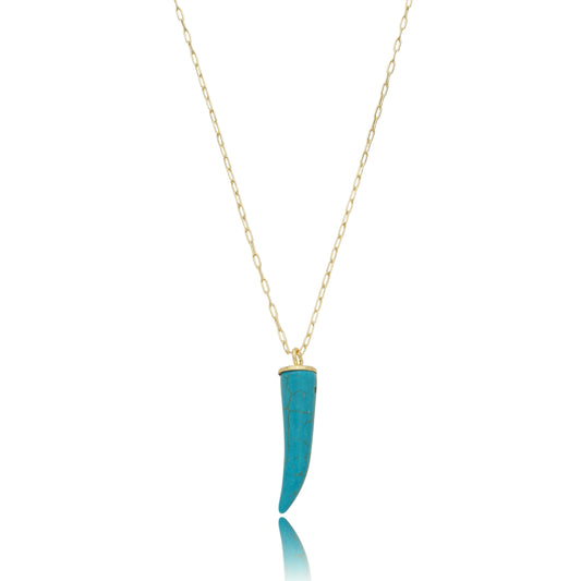 NECKLACE TIGER TOOTH TURQUOISE
