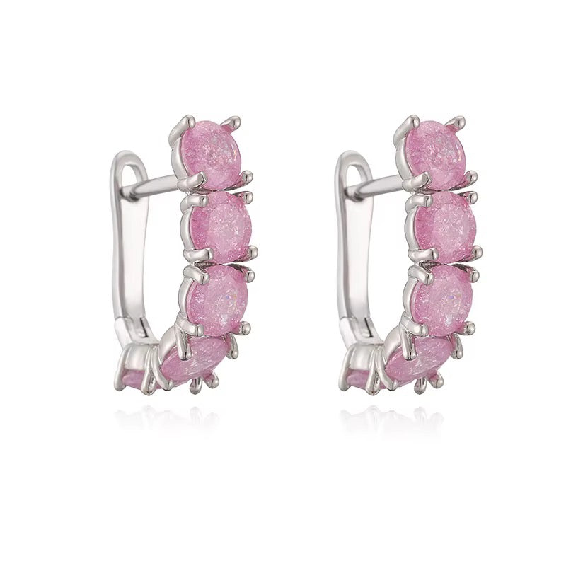 EARRING HOOPS CANDY GLITTERY CUBIC ZIRCON