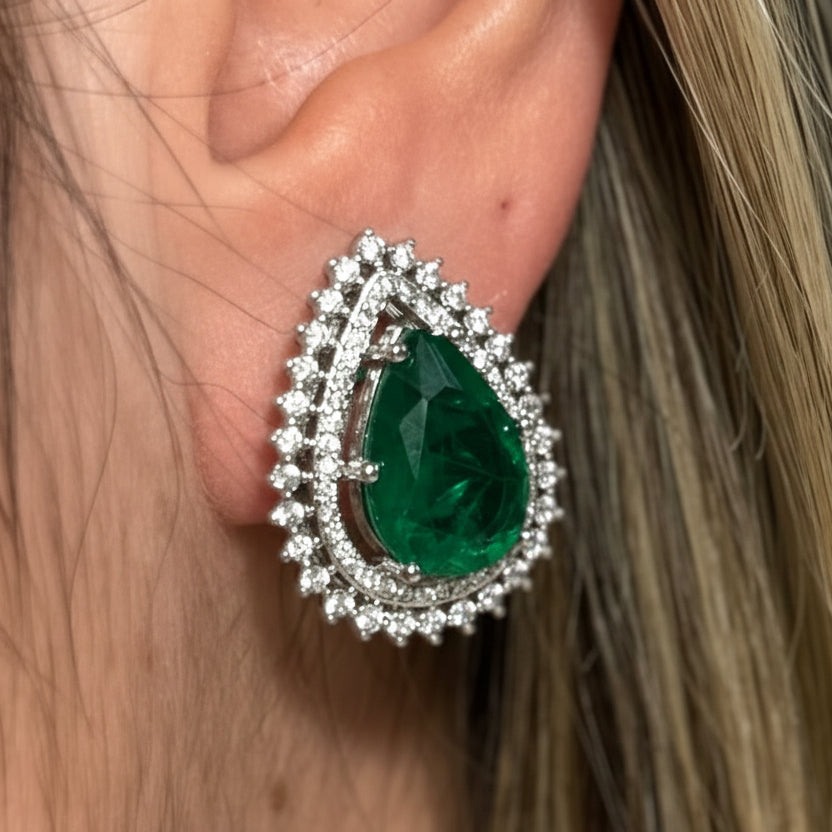 JEWELRY SET EMERALD FUSION TEAR DROP