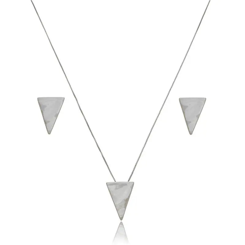 EARRINGS + NECKLACE SET MODERN TRIANGLE
