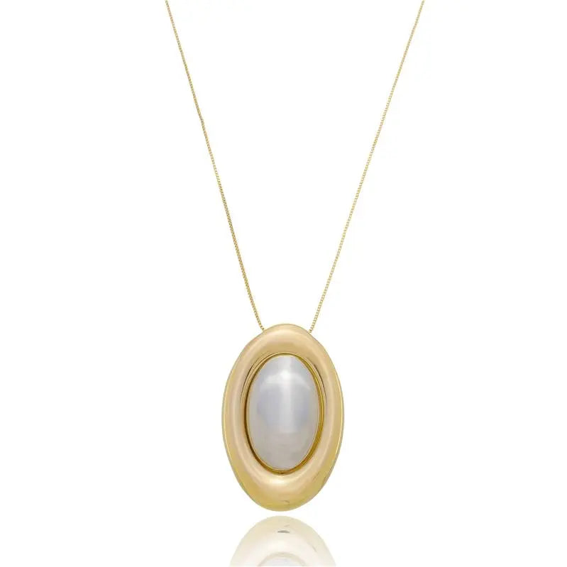 NECKLACE DUO PLATED OVAL ADJUSTABLE