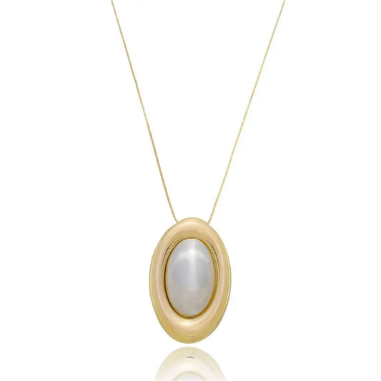 NECKLACE DUO PLATED OVAL ADJUSTABLE