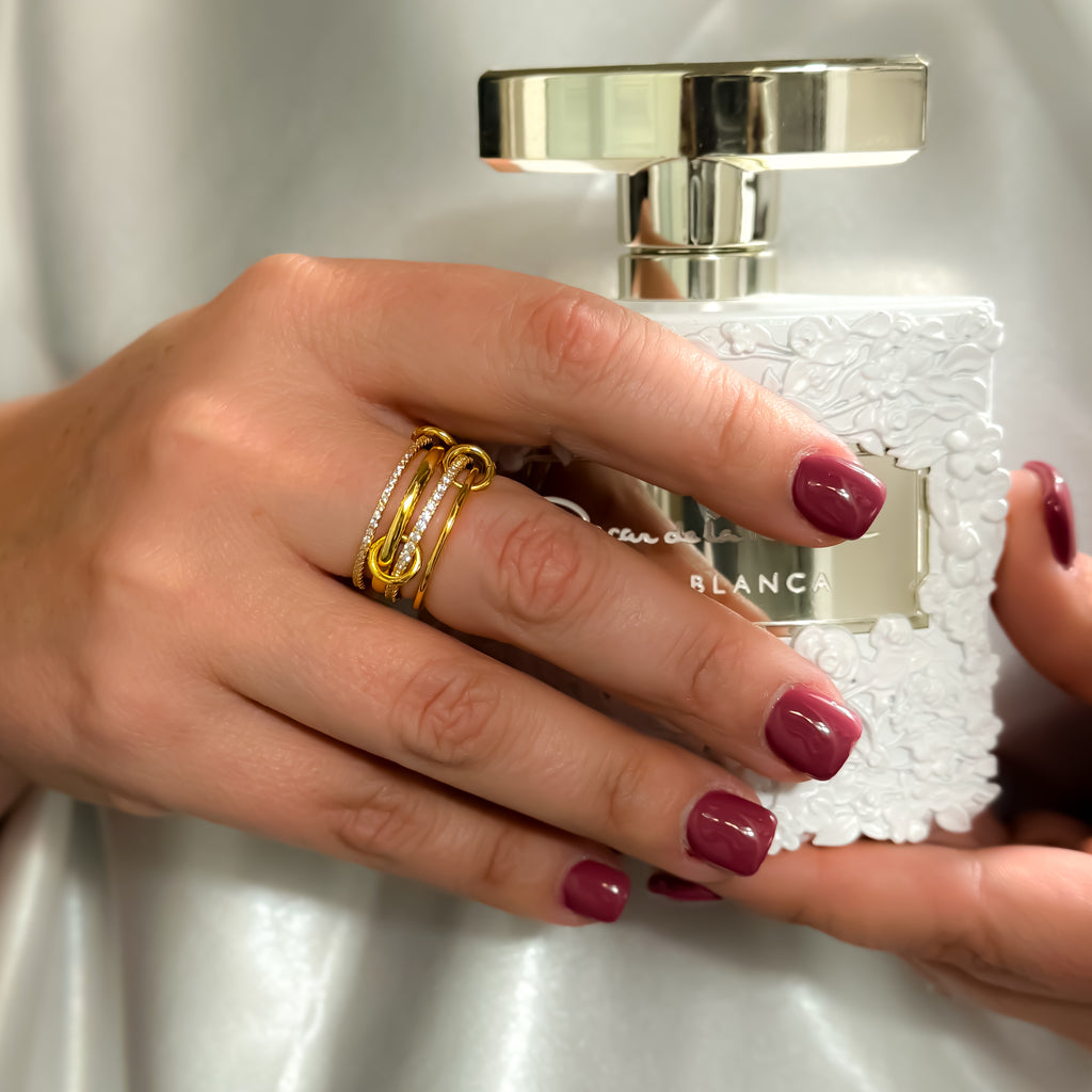 RING STACKABLE STERLING SILVER AND CUBIC ZIRCONIA