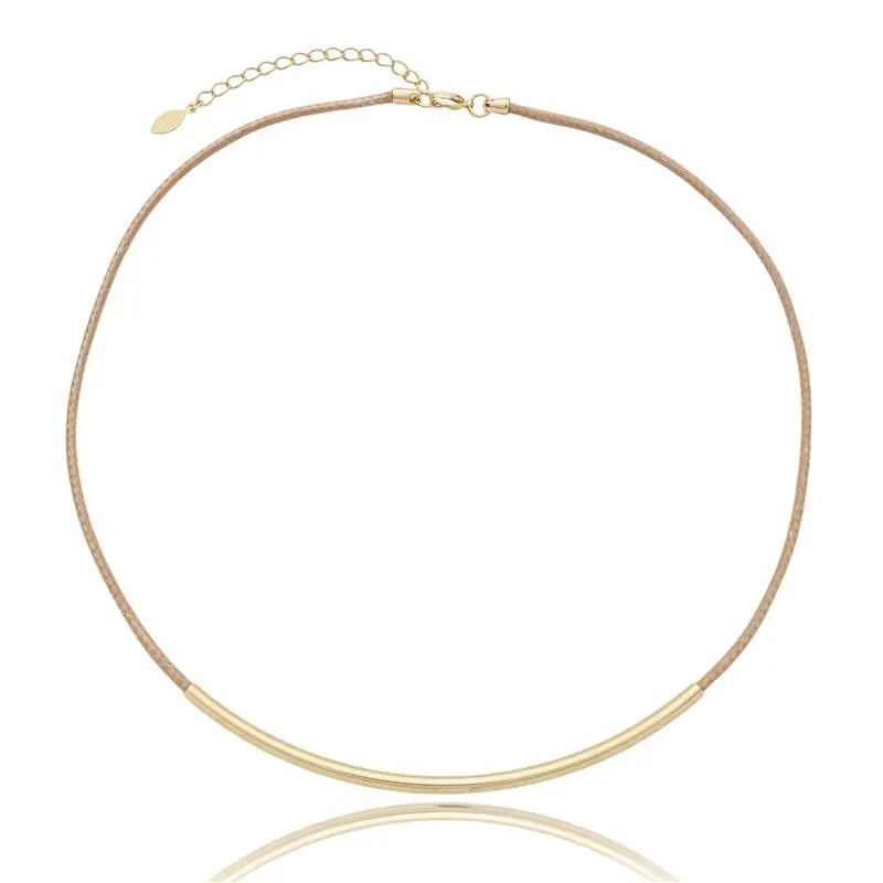 COLAR COURO BOHO TUBO