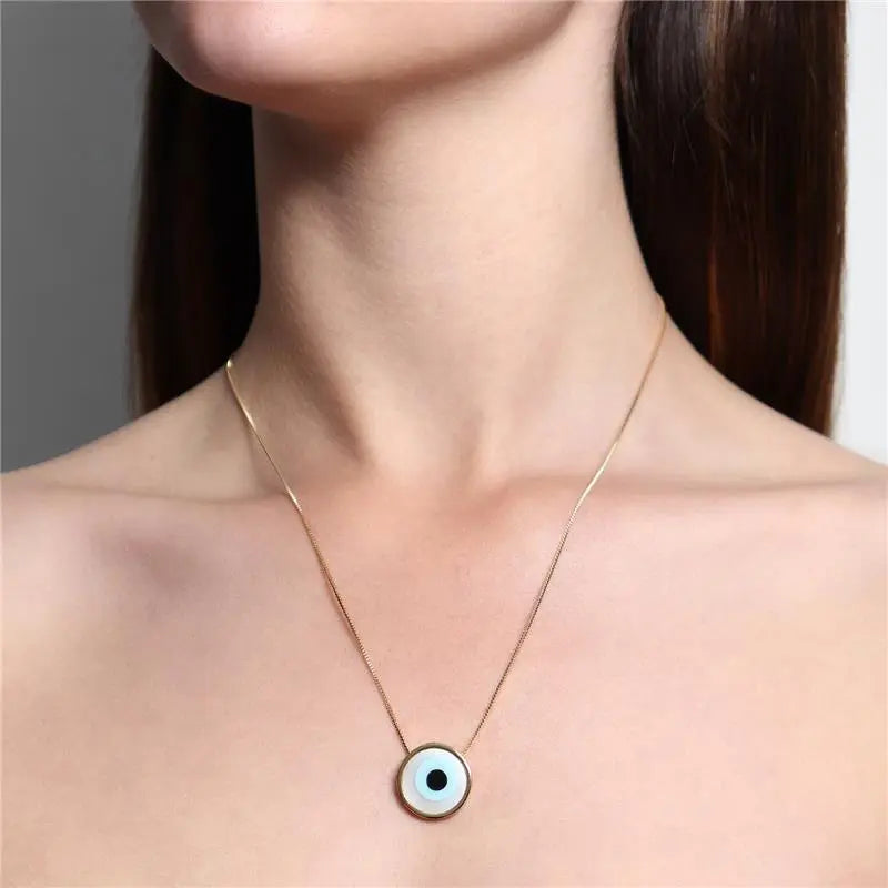 NECKLACE GREEK EYE MOTHER OF PEARL