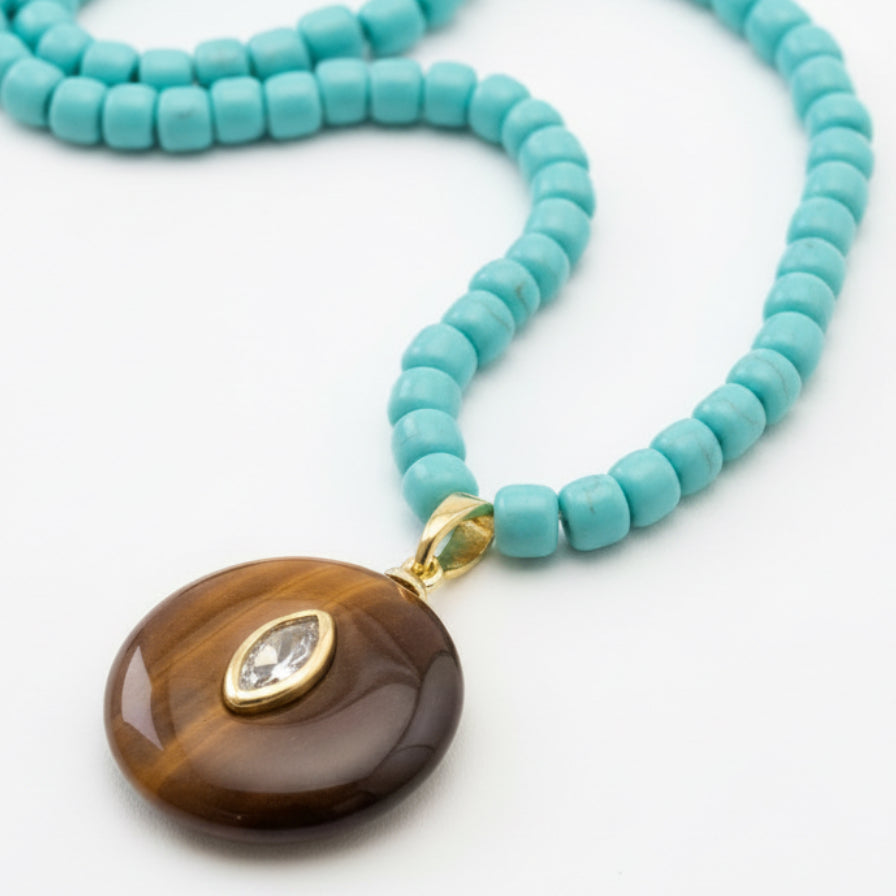 NECKLACE SUMMER FUN PENDANT COLOR BEADS