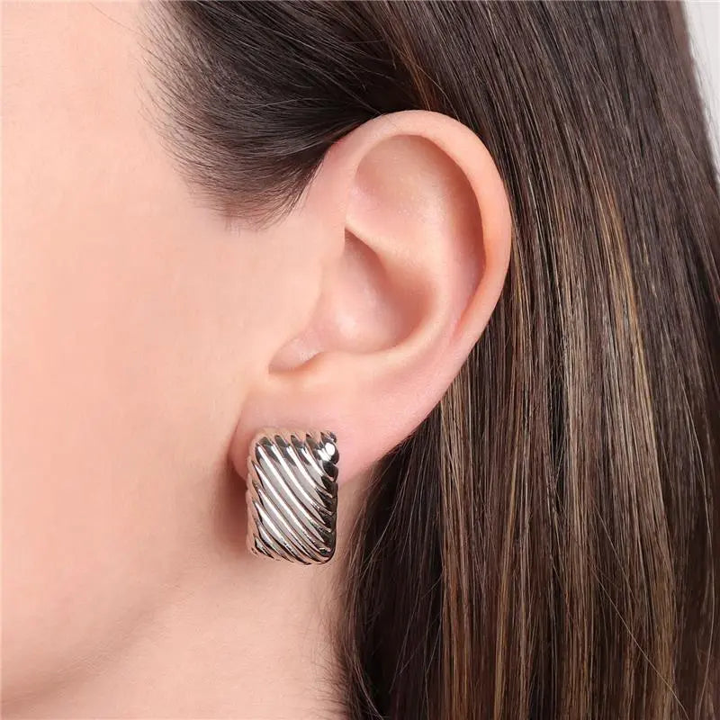 EARRINGS RECTANGLE TEXTURE