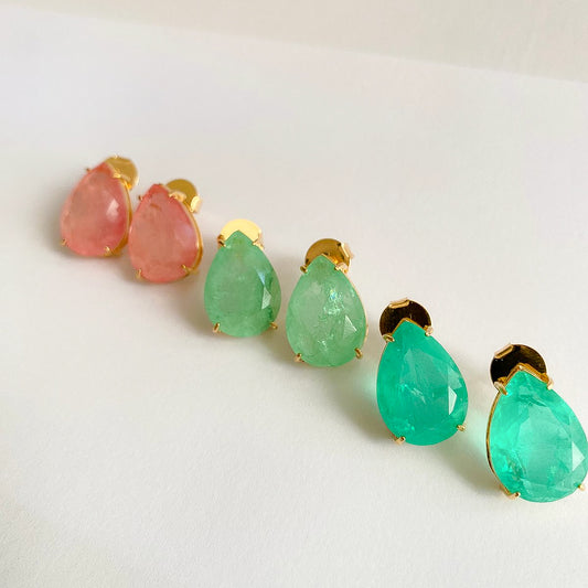 EARRINGS TEAR DROP FUSION CRYSTAL 13x18mm