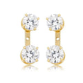 EARRINGS EAR JACKET CUBIC ZIRCONIA 8MM+10MM