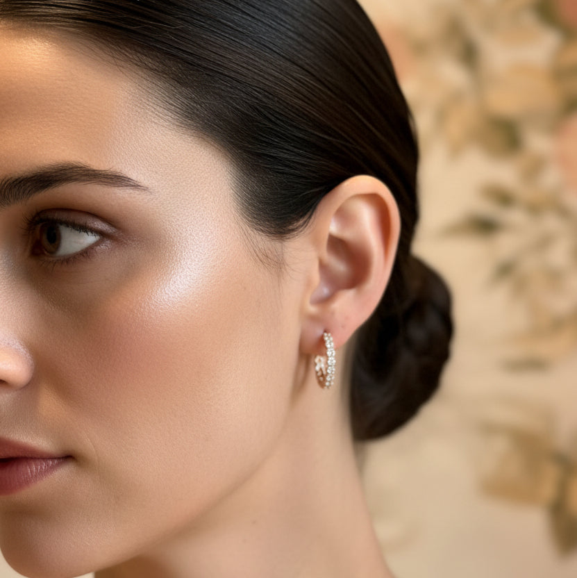 EARRING HOOPS DELUXE CUBIC ZIRCONIA