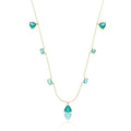 NECKLACE GEOMETRIC GREEN TOURMALINE CRYSTALS