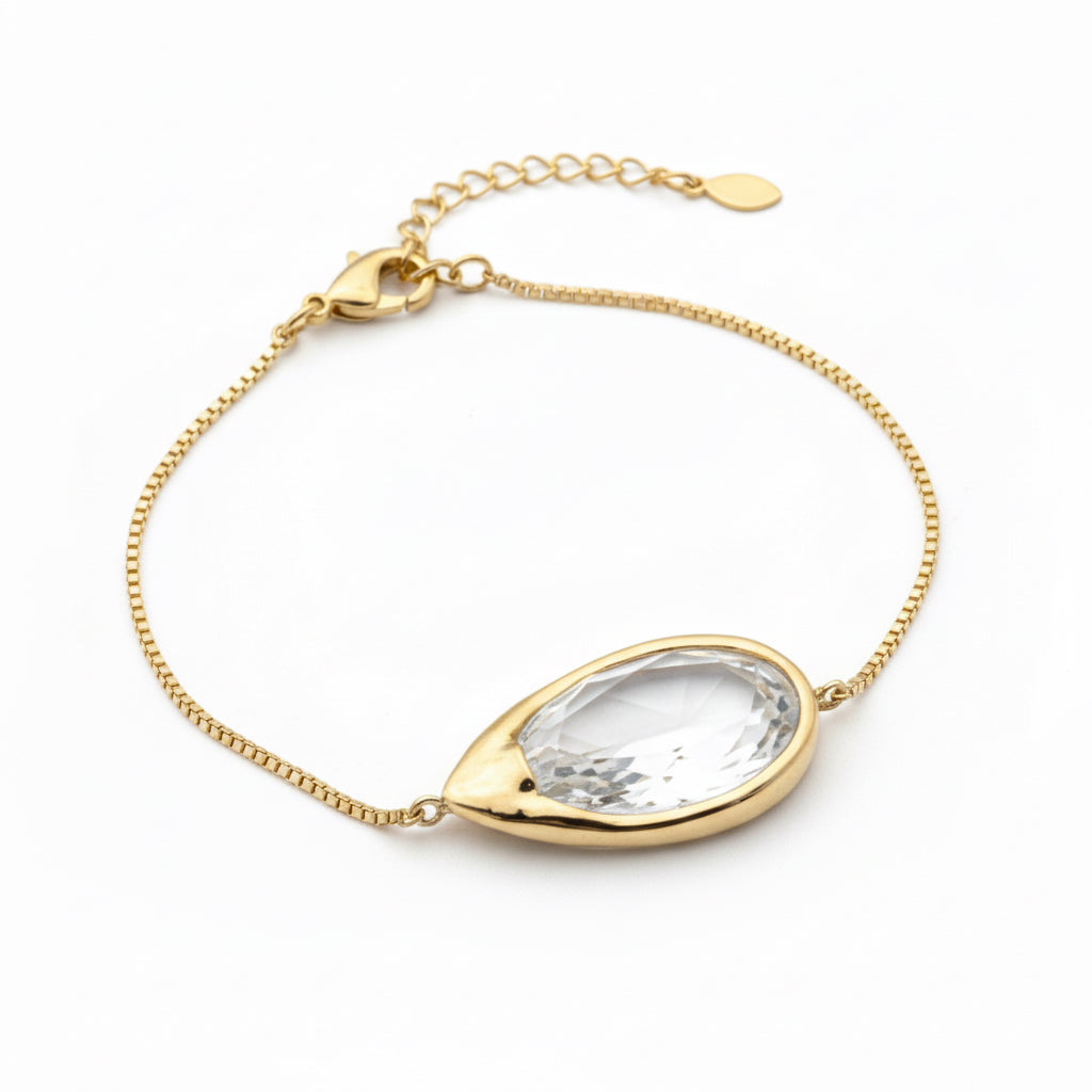 BRACELET TEAR DROP CLEAR CRYSTAL