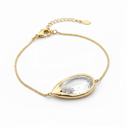 BRACELET TEAR DROP CLEAR CRYSTAL