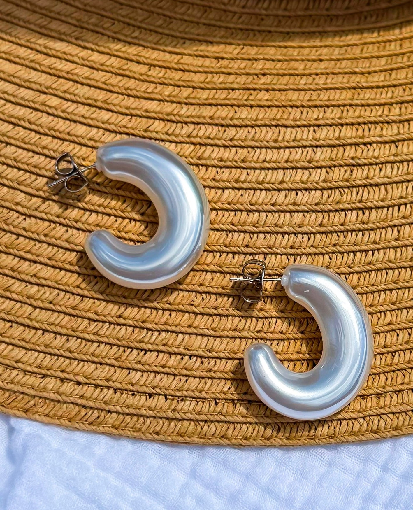 EARRING HOOPS PEARL