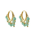 EARRING HOOPS NATURAL LIGHT GREEN JADE CRYSTALS