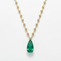 NECKLACE MODERN RIVIERA WITH TEAR DROP EMERALD GREEN FUSION CRYSTAL