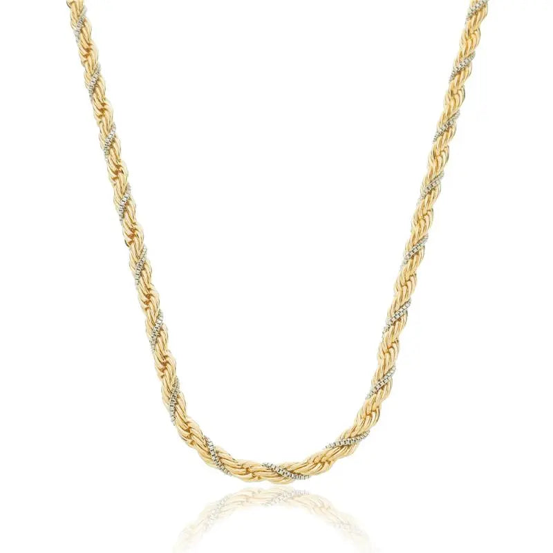 NECKLACE TWISTED ROPE DUO PLATED