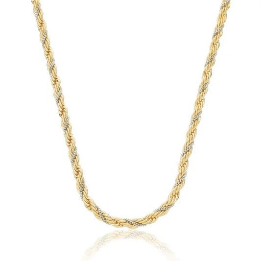 NECKLACE TWISTED ROPE DUO PLATED